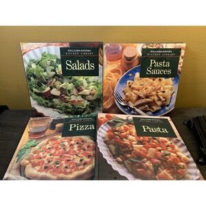 Lot Of 4 Williams-Sonoma Kitchen Library Cookbooks~ Pizza, Pasta, Salads, Sauce